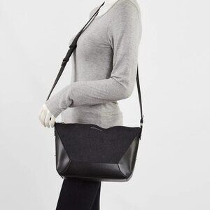 Alexander McQueen Black Denim/Leather The Edge Small Crossbody Bag